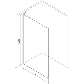 Mexen Kioto L Duschwand Walk-in 110 x 200 cm, schwarzes Muster, gebürstetes Messing - 800-110-103-65-78