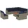 vidaXL 12-teiliges Gartensofa-Set mit Kissen, grau, Polyrattan - Grau