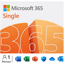 Microsoft 365 Single - 12 Monate für 1 Nutzer (5 Geräte), TB Cloudspeicher [PC]