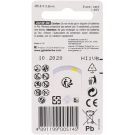 GP ZA10 Knopfzelle 90 mAh 6 St.