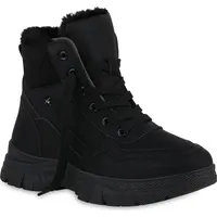 VAN HILL Damen Worker Boots Bequem Schuhe Schwarz, 41