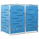vidaXL Mülltonnenbox für 2 Tonnen 138 x 77,5 x 115,5 cm blau