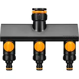 Fiskars 3-Wege-Ventil Comfort Ø 21 mm / Ø 26,5 mm / Ø 33,3 mm schwarz/orange