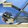 deluxe4home Bollerwagen faltbar mit Dach blau/grau
