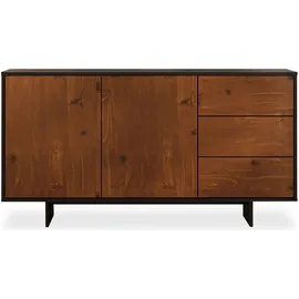Idimex Sideboard 135 x 71 x 41 cm Schwarz/Kastanie