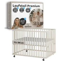 Sämann Laufgitter XXL Matratze Cloud Air & Lattenrost sahara dust, Premium | Gr.: 75x100 cm)