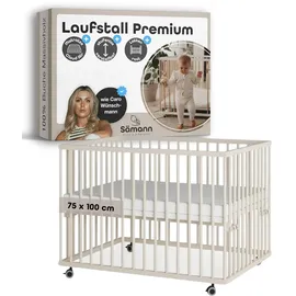 Sämann Laufgitter XXL Matratze Cloud Air & Lattenrost sahara dust, Premium | Gr.: 75x100 cm)