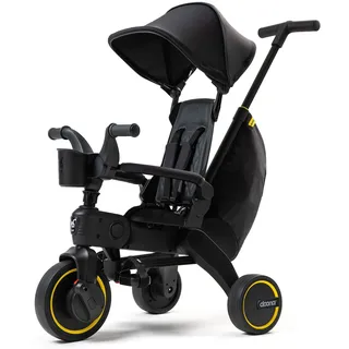 Doona Liki Trike Midnight *Special Edition* - das weltweit kompakteste Faltbare Dreirad - Hochwertig, multifunktional, Cooles Design - für Kinder von 10-36 Monate - Midnight/schwarz