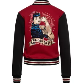 Queen Kerosin College Jacke We Can Do It rot XXL