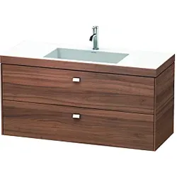 Duravit Brioso c-bonded Waschtisch mit Unterbau BR4608O1079, 120x48, Nussbaum Natur/Chrom, 1 Hanl.