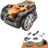 LAWNMASTER Roboter-Rasenmäher mit Kamera-Navigation, App und Ladestation. Auto-Charge. Ohne Begrenzungskabel. LCD-Steuerung. Drop & Mow für mehrere Rasenflächen. Für Rasenflächen bis 500 m2