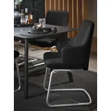 Polsterstuhl STRESSLESS "Laurel", schwarz (schwarz paloma, chrom glänzend), B:58cm H:92cm T:60cm, Leder PALOMA: PALOMA ist ein durchgefärbtes Semianilin-Möbelleder mit natürlicher Narbung., Stühle, Polsterstuhl, Low Back mit Armlehne, Größe L, mit Beinen aus Stahl in Chrom glänzend