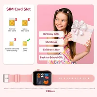 4G Smartwatch für Kinder, GPS-Tracker,1,83"" Wasserdichter Touchscreen,Zwei-Wege-Anrufe, Bildkompetenz, SOS, WLANmehrere Desktop-Stile zur Auswahl - Rosa