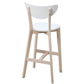miliboo Barhocker skandinavisch Weiß und Holz 75 cm 2er-Set LEENA