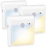 3er-Set-Akku-LED-Nachtlicht, Bewegungs- & Lichtsensor, 40lm