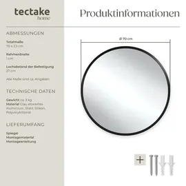 Tectake tectake® Runder Wandspiegel Ø 70 cm