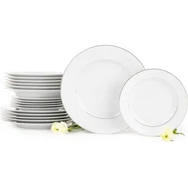Konsimo Amelia Satyna Tafelservice 18-tlg. weiß