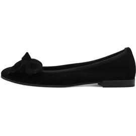 TAMARIS Damen Ballerina Leder flach, schwarz, 39 EU