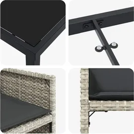 vidaXL Garten Essgruppe 5 pcs Hellgrau Poly-Rattan