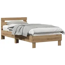 vidaXL Bettgestell mit Kopfteil Artisan-Eiche 80 x 200 cm