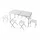 Relaxdays Campingtisch mit 4 Hockern Weiß/Silber
