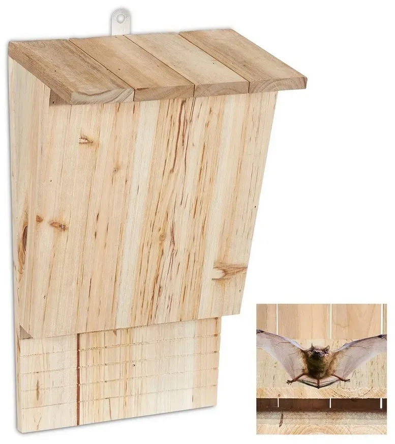 Preisvergleich Produktbild relaxdays Vogelhaus Fledermauskasten aus Holz braun