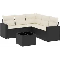 vidaXL Garten-sofagarnitur 5-tlg. schwarz