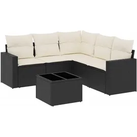 vidaXL Garten-sofagarnitur 5-tlg. schwarz