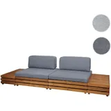 Mendler Garten-Garnitur HWC-L28, Lounge-Set Sitzgruppe Lounge-Sessel Sofa, Spun Poly Akazie Holz MVG ~ Polster dunkelgrau