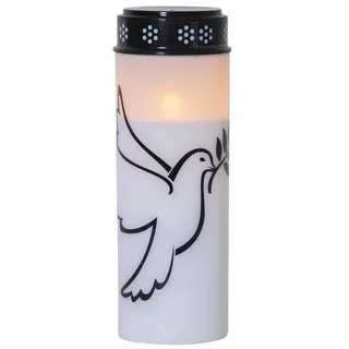 Star Trading LED Grabkerze Dove, Tauben-Motiv, Timer, warmweiß, flackernd, 20,5cm