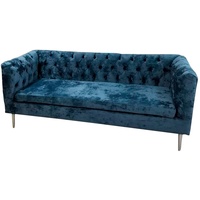 JVmoebel Chesterfield-Sofa Modernes großes blaues Chesterfield-Sofa aus blauem Stoff blau