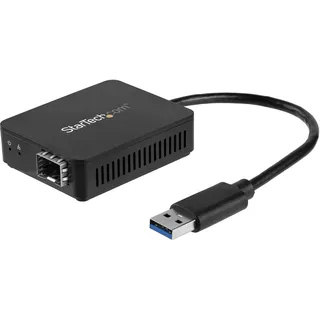 Startech USB 3.0 auf LWL Konverter - Offener SFP - USB SFP Netzwerkadapter, Schwarz