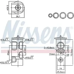 Nissens Expansionsventil, Klimaanlage [Hersteller-Nr. 999455] für Toyota