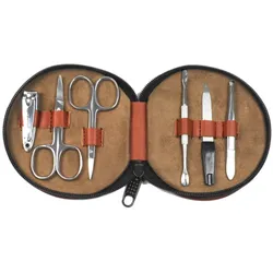 Manicure-Etui 6-teilig Leder braun