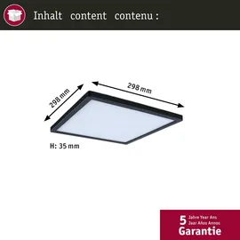 Paulmann LED Panel Atria Shine 1 eckig 298x298mm 15,7W 2100lm 3000 - 6500K schwarz