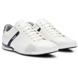 BOSS Herren Sneaker - Saturn Lowp Lux4, Turnschuh, Freizeit, Echtleder Weiß EUR 41