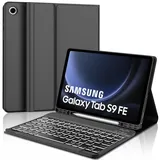 WINCHKING Tastatur Hülle für Samsung Galaxy Tab S10 FE 10.9 Zoll, Kompatibel Samsung Galaxy Tab S9 FE, 7 Farben Beleuchtete, Magnetisch Abnehmbar Bluetooth Tastatur, QWERTZ Layout (Schwarz)