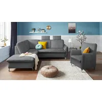 Ecksofa SIT & MORE "Daytona L-Form" Sofas Gr. B/H/T: 236cm x 93cm x 214cm, Luxus-Microfaser ALTARA NUBUCK, Ottomane links, Ohne Bettfunktion, grau (steel) mit Federkern, zwei Kopfstützen und wahlweise Bettfunktion