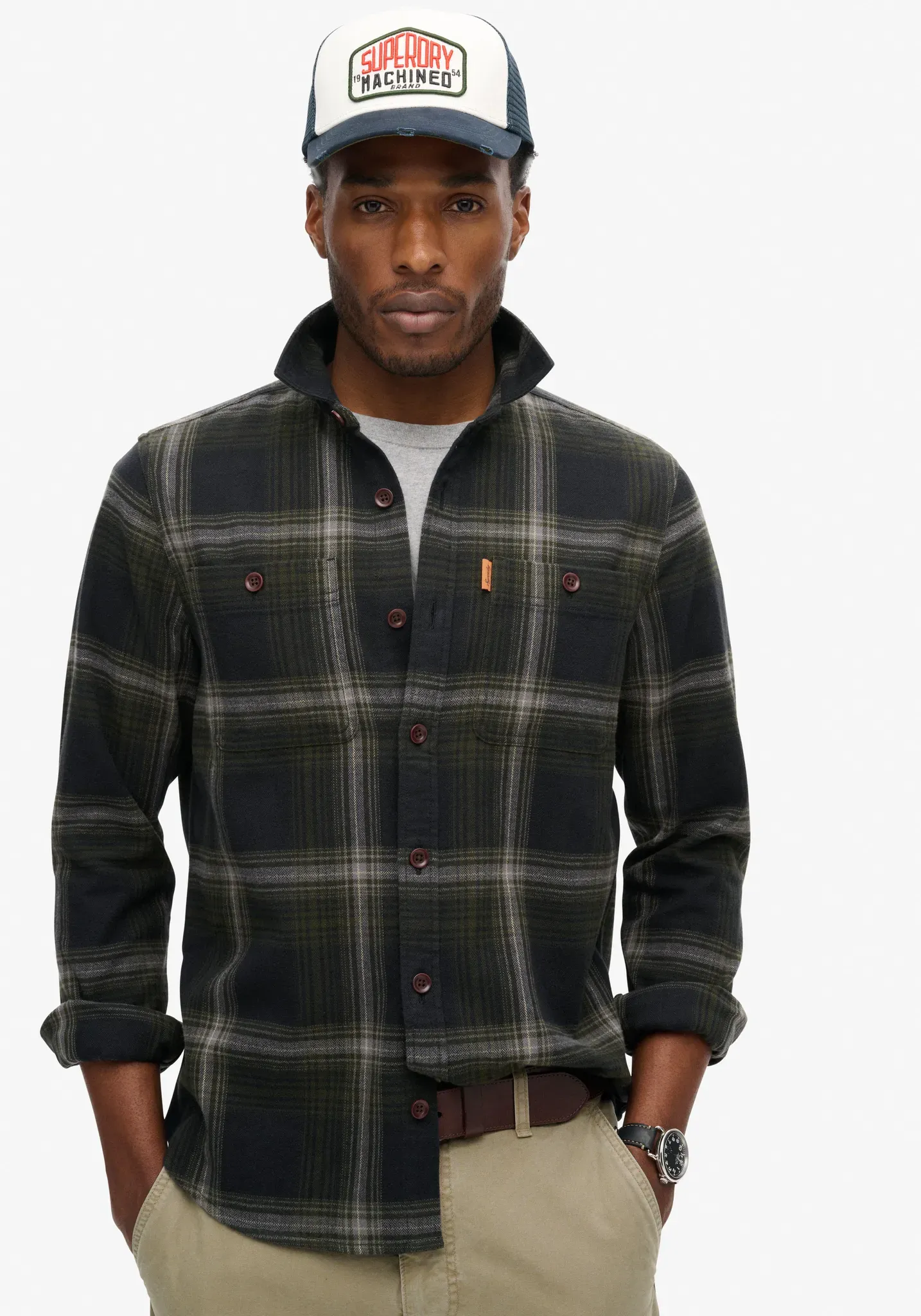 Superdry Langarmhemd »VINTAGE CHECK OVERSHIRT« Superdry Boseman Check Black XL