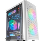 Mars Gaming MC300W Weiß, MicroATX PC Gehäuse, Gehärtetes Glas, Mesh Front, 3xFRGB Lüfter