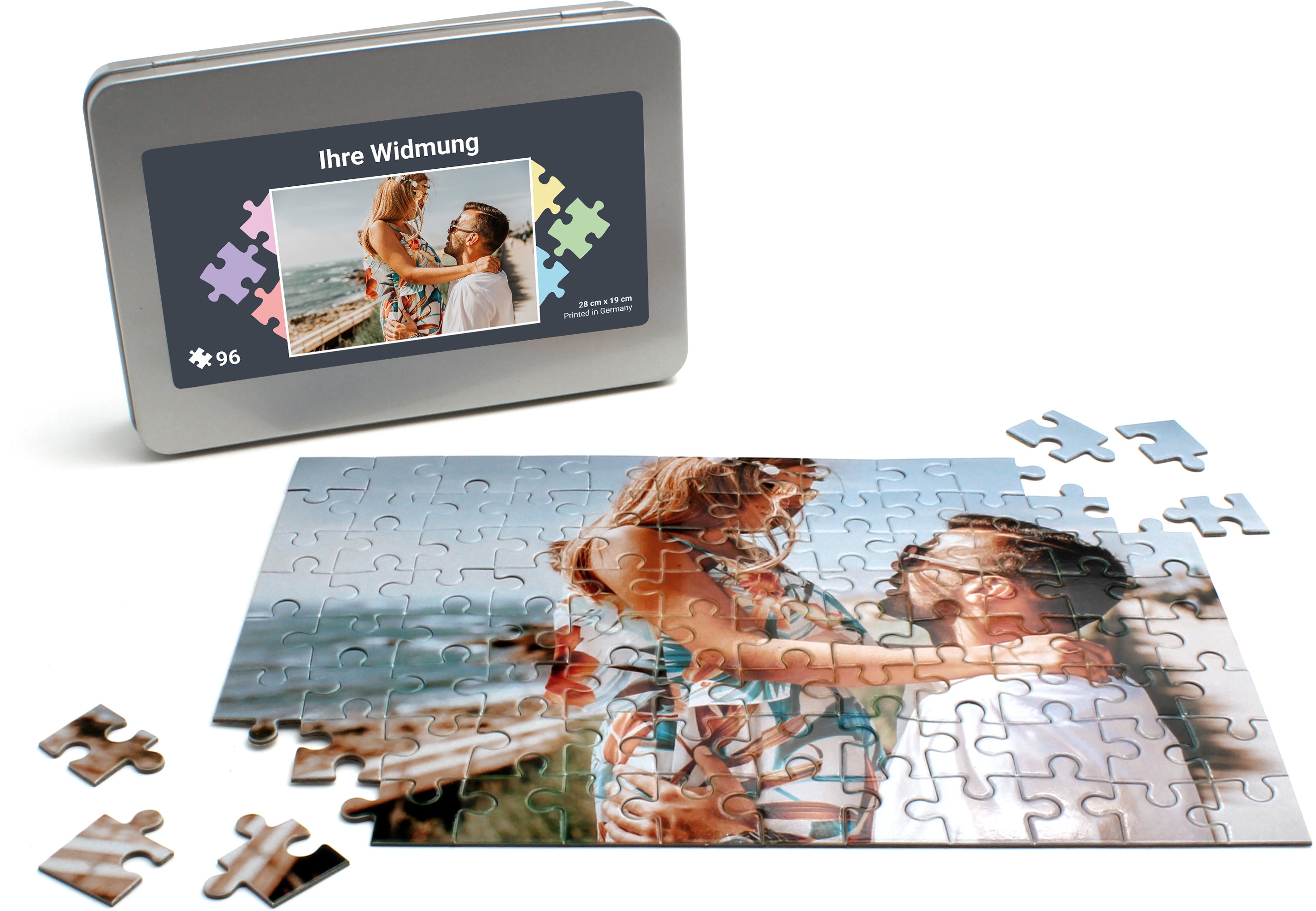 - Puzzle mit Foto bedrucken, in Metall-Box (Anzahl-Teile: 96)