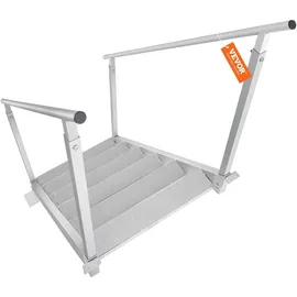 Vevor 6-stufige Badeleiter mit zwei Handläufen Bootsleiter 800x1850x2092mm Poolleiter aus Aluminiumlegierung Treppenleiter 250kg Tragfähigkeit 10cm Pedale Ideal für Häfen Boot Schwimmbäder
