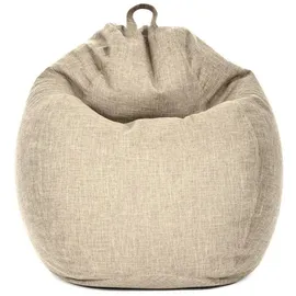 Green Bean Indoor Sitzsack Home Linen mit 200 Liter mit EPS-Perlen Füllung Kuschelig Weich Waschbar - Bodenkissen Liegekissen Sitzkissen Lounge - Sand Creme