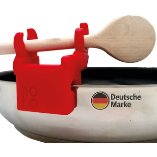 holo® Premium Design Löffelhalter mit Krabbenscheren für Pfannenrand – Patentierte Krabbe Löffelablage & Kochlöffelhalter aus Silikon mit GripZoneTM, spülmaschinenfest – Praktisches Küchengadget (Rot)