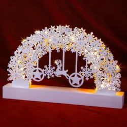 Schwibbogen Weihnachten Schneeflocken Weiß