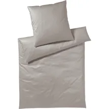ELEGANTE Solid Mako-Satin greige 135 x 200 cm + 80 x 80 cm