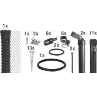 GAH Alberts Maschendrahtzaun Set 2500 x 100 cm 35-tlg.