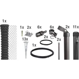 GAH Alberts Maschendrahtzaun Set 2500 x 100 cm 35-tlg.