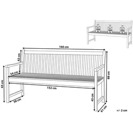 Beliani Vivara 160 x 88 x 61 cm Hellbraun