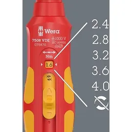 WERA Drehmomentschraubendreher 7508 VDE Kraftform Safe-Torque Speed 0,4-2,0 Nm